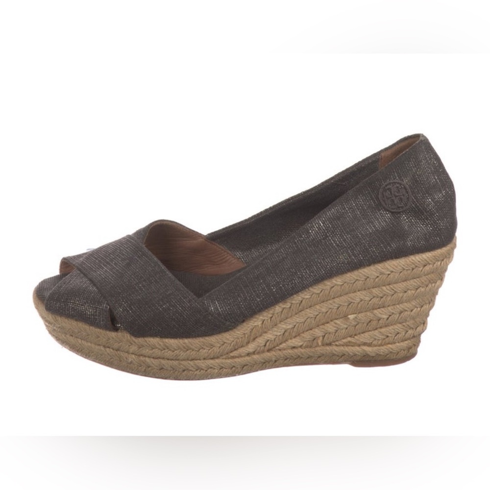Tory Burch Gray Wedge Shoes with Timeless Elegance